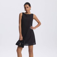 A New Day Women's Casual Short Sleeve Mini Shift Dress - Black