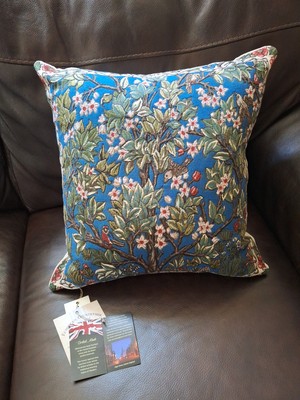 HINES of Oxford Tapestry Velvet Accent Pillow NEW Morris Tree - Blue British