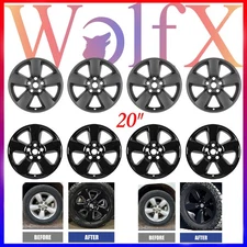 Black 20" Wheel Skins Hub Caps 5 Spoke Rim Covers for 2013-2023 Dodge RAM 1500