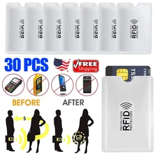 30pcs RFID Blocking Sleeves Secure Credit ID Card Holder Identity Theft Protect