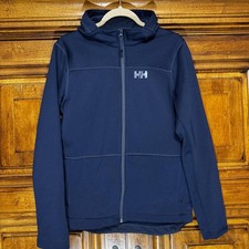 Helly Hansen Jacket Unisex Kids 15-16 yr Blue Hooded Full Zip Softshell Fleece