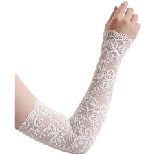 UV Blocking Arm Sleeves for Women Lace Embroidery Detail Summer Driving Sleeve