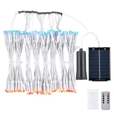 Solar String Light Fit 8-Rib 8/9/10 Ft Outdoor Patio Umbrella 128 RGB LED 8 Mode