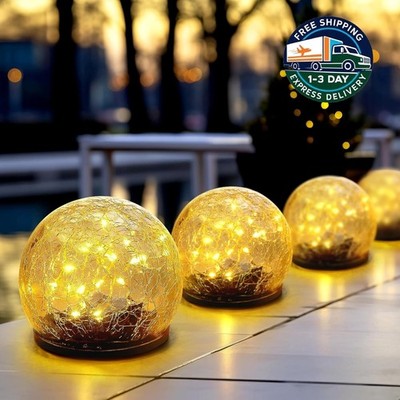 Globos solares de 3,9 pulgadas para exteriores - Bolas de vidrio agrietado 