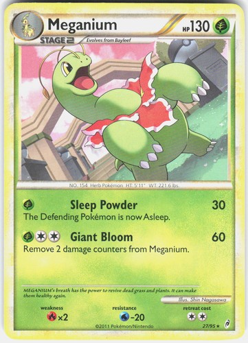 Meganium 27/95 Rare Call of Legends Pokemon Moderately Played