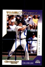 Signed Baseball Card Auto Jack Cust 2003 Donruss Team Heroes #184 Rockies