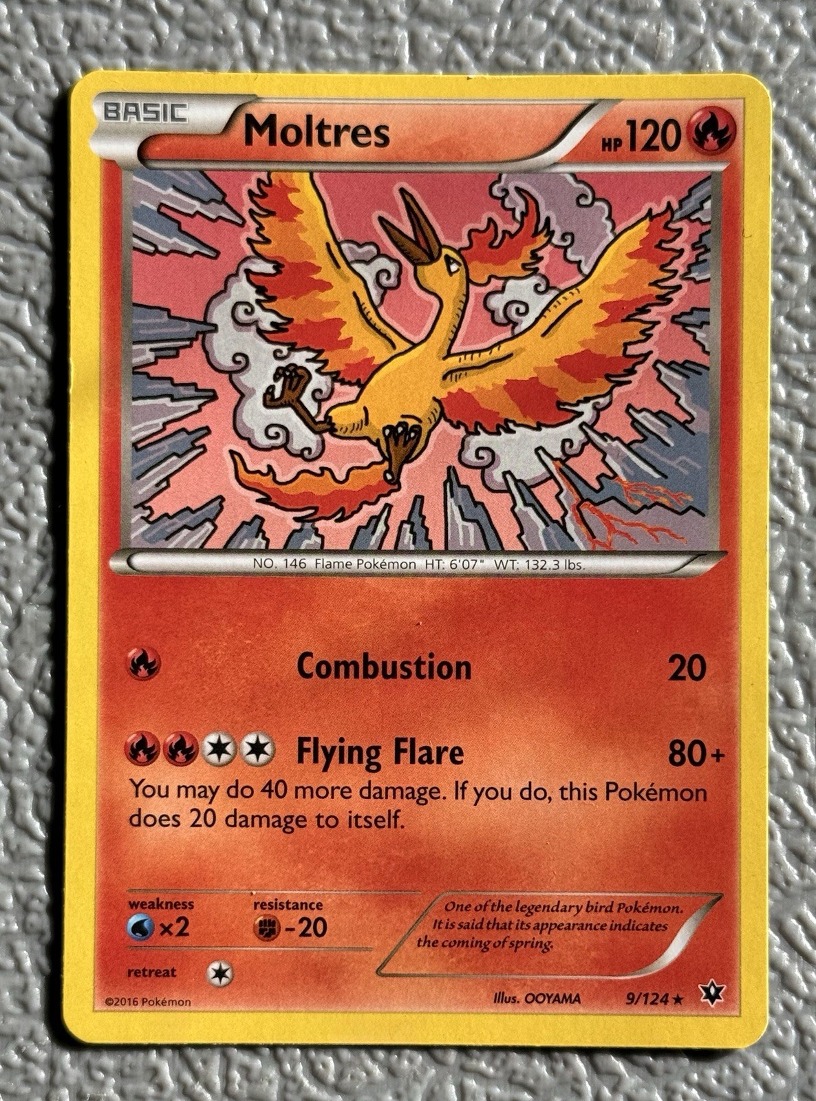 Moltres 9/124 XY Fates Collide Regular Rare Pokemon Card NM/VLP