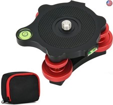 Camera Photography Tripod Leveler Tri-Wheel Leveling Base,Aluminum Alloy Bubble