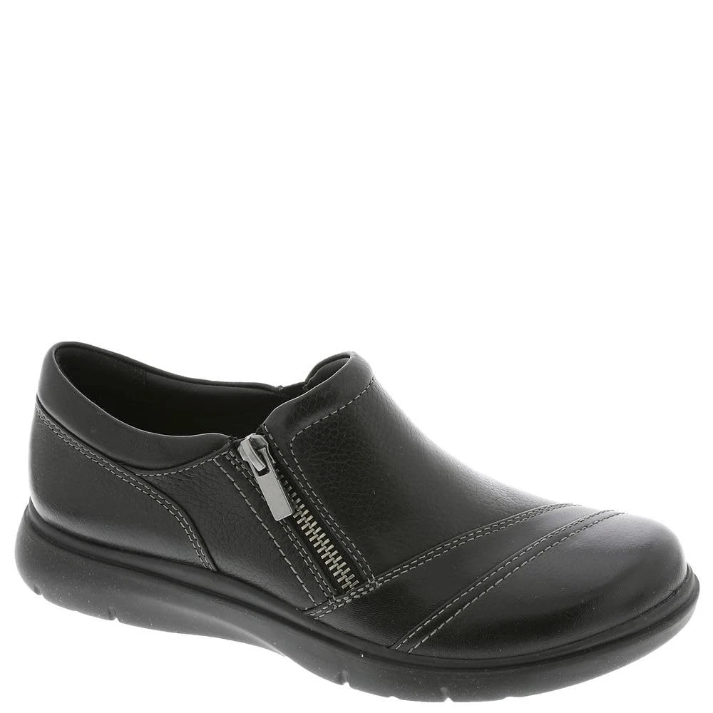 Mocassino donna Clarks Certina puro slip on pelle nera misura 6 5 largo