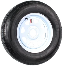 eCustomrim Radial Trailer Tire and Rim ST205/75R15 LRD 5-4.5 White Spoke