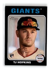 TJ Hopkins 2024 Topps Heritage Black Border #628 RC San Francisco Giants