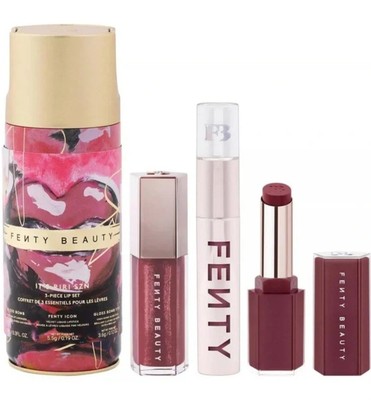 Fenty Rare Riri SZN 3 PC LipSet Gloss Liquid Lipstick High-Gloss Stick RoseMauve