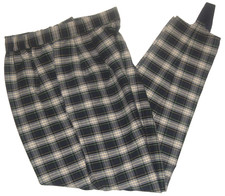 VtG 90s High-Waist COUNTERPARTS Stretch Preppy Green/Blue Plaid Stirrup Pants 10