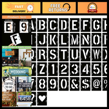 16" Reusable Letter Stencils - 42 Pcs Alphabet  Number Templates for DIY Crafts