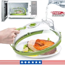 Microwave Food Cover 10 Inch Splatter Guard with Handle Steamer Lid Kitchen