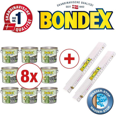 Bondex BigPack XXL 8x Holz Öl UV Grau 2,5 Liter