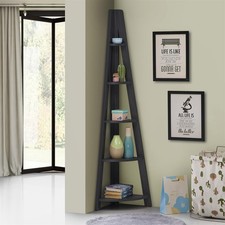 Bookcase Ladder Shelf Unit 3 4 5 Tier Display Shelving Stand Corner