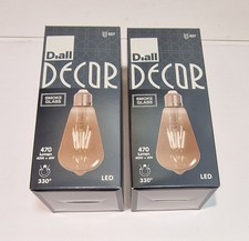 Diall Decor Smoke Glass LED 6w = 40w 470 Lumen Coolwhite E27 PACK OF 2