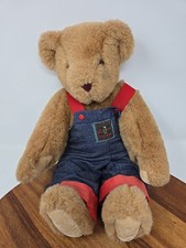 Vintage Vermont Teddy Bear 1994 " TeddyBear" 18" Tall. With Overalls