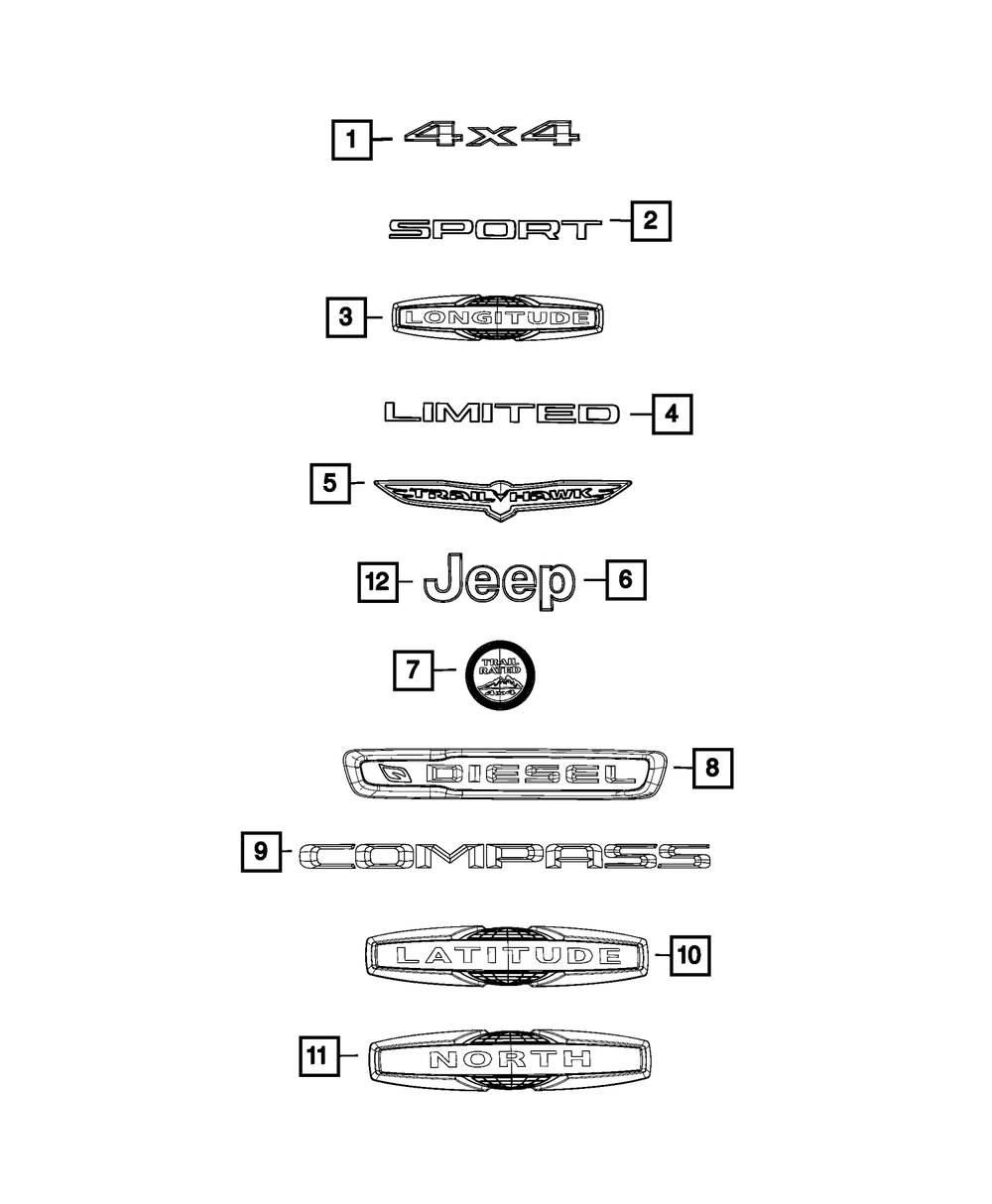 Genuine Mopar Right Front Door Nameplate 68492720AA