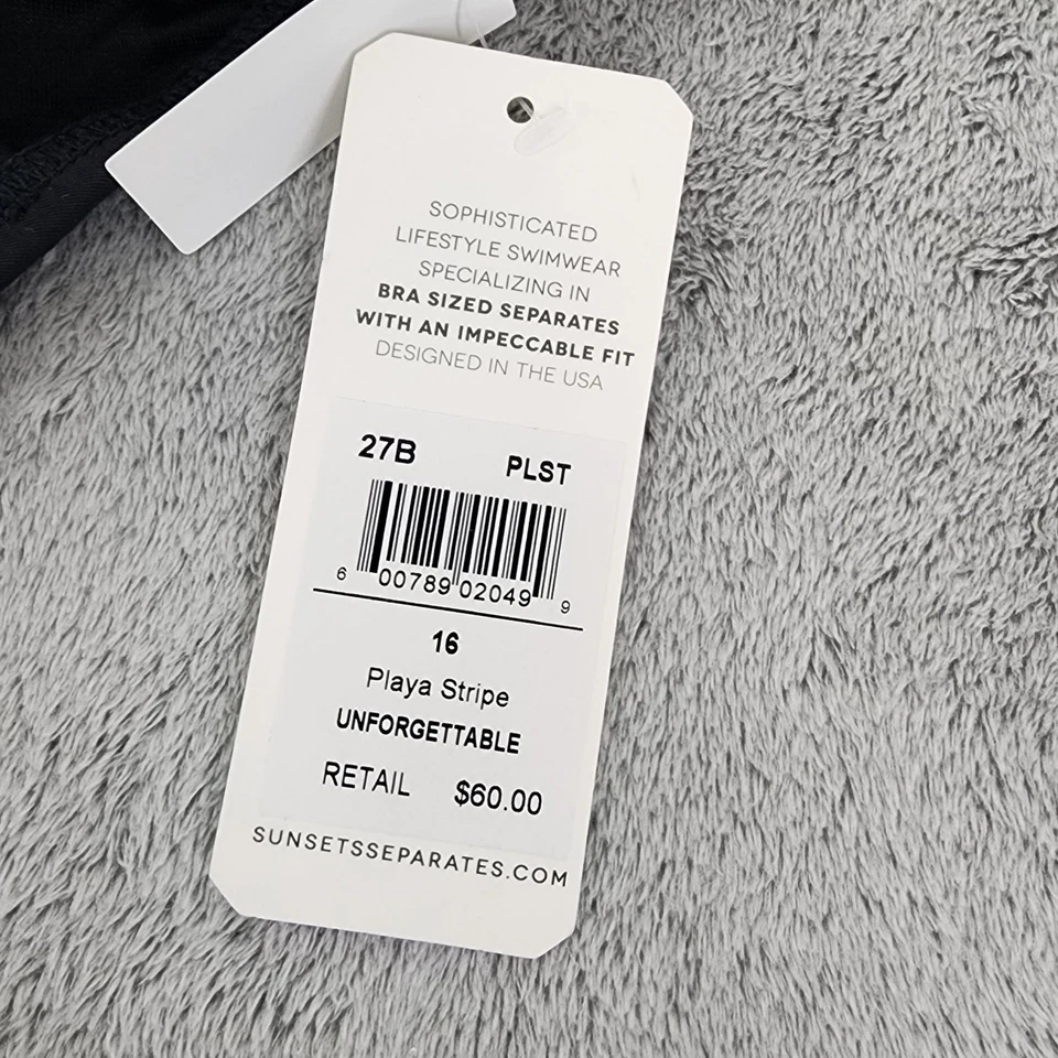 NEW Sunsets Unforgettable Bikini Bottoms Size 16 Multi Playa Stripe Hipster - Image 4 of 4