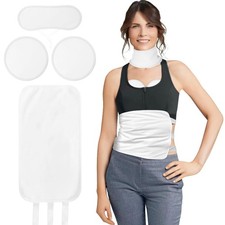 4 Pcs Castor Oil Pack Wrap Organic Cotton for Stomach, Neck, Breast, Belly, L