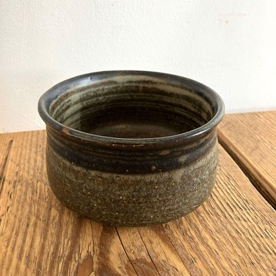 Vintage Handarbeit Studiokeramik Auflaufförmchen Schale Mini Übertopf grün