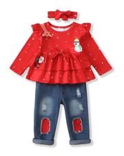 18 Months Girl Clothes Toddler Baby Fall Winter 18-24 Months, Christmas Red