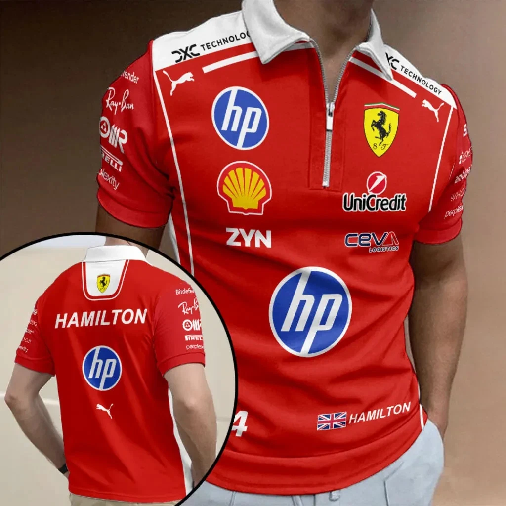 Scuderias Ferraris Lewis Hamilton! 2026 Polo Shirt, Fomula 1 F1 Racing Team Tee