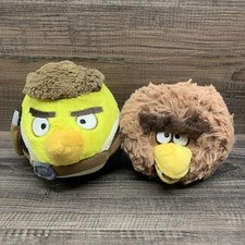 Angry Birds Star Wars Plush Lot Of 2 Han Solo and Chewbacca 5 Inches