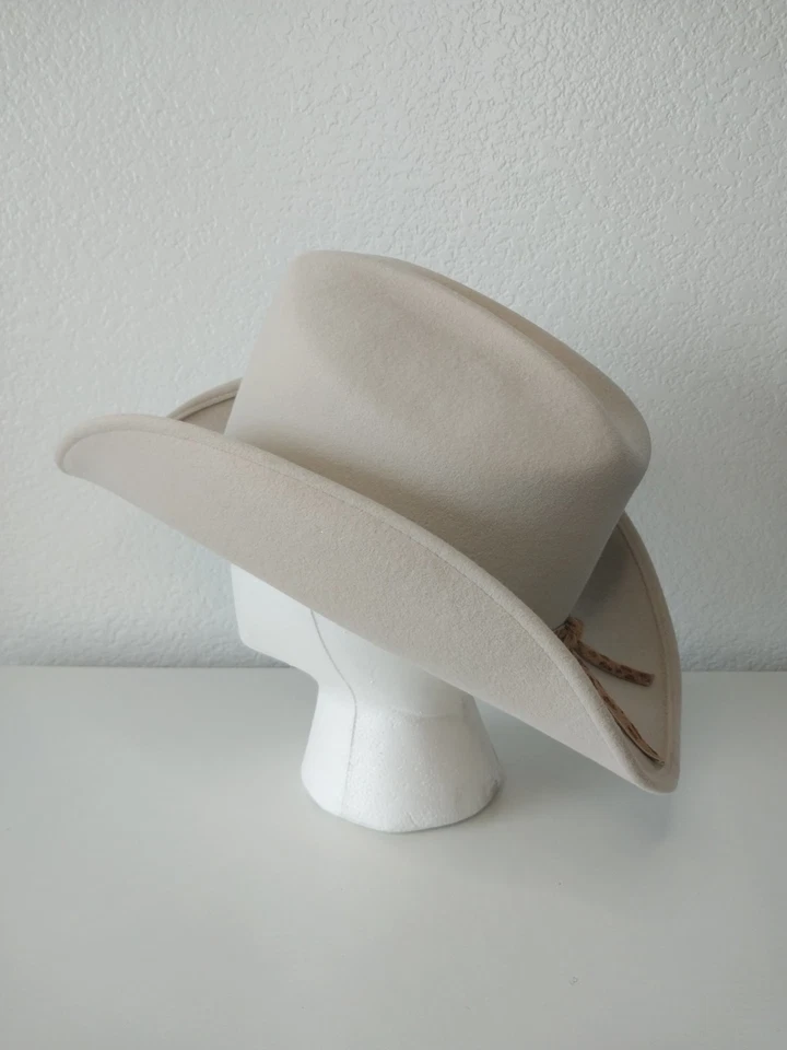 Sombrero de Vaquera Eric Javits Para Mujer Crema Beige Lana Stetson Rodeo Estampado Leopardo Foto 3 de 4