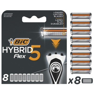 BIC Rasierklingen Herren Hybrid 5 Flex 8er Pack Nassrasierer 5 Titanium Klingen