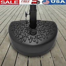 34 Lb Fillable Half Round Umbrella Base Stand Patio Deck Balcony Stability New