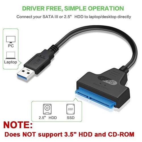 USB 3.0 to 2.5" SATA III Hard Drive Adapter Cable/UASP SATA to USB 3.0 Converter - Picture 2 of 12