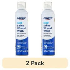 (2 Pack) Equate Sterile Saline Wound Wash Spray, First Aid Cleanser 7.4 fl oz