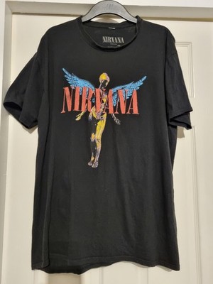 Nirvana ''In Utero Angelic'' Graphic Mens Black T-Shirt Size XXL print abit rough 