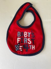 Carter's Baby Unisex One Size 100 Cotton Adjustable My 1st 4th of July Bib