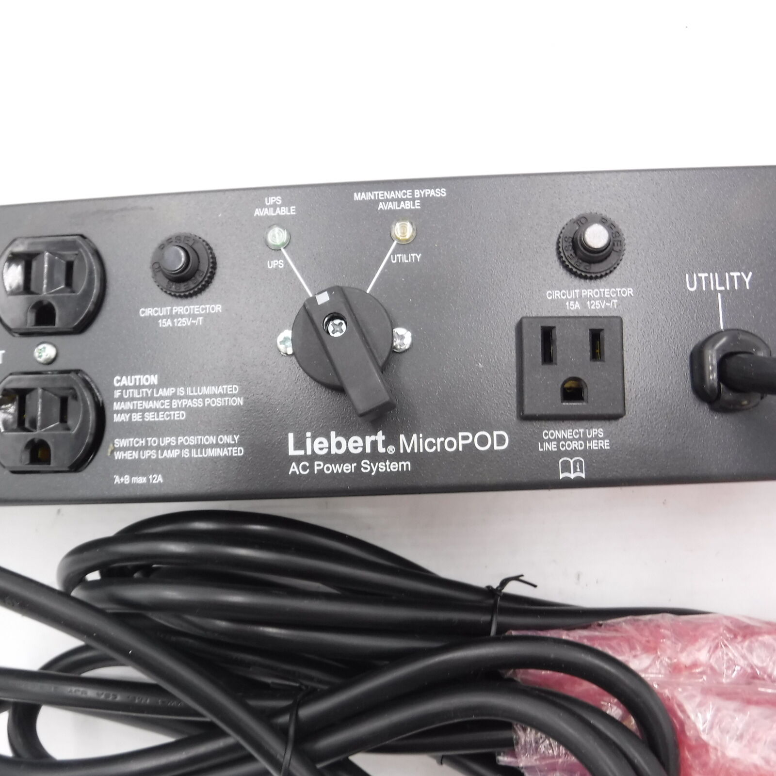 Liebert MicroPod MP2-115A Bypass switch AC 120 V output connectors: 8-2U