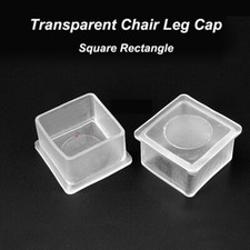 Square Rectangle Chair Leg Cap Transparent Rubber Feet Protector Pads Covers