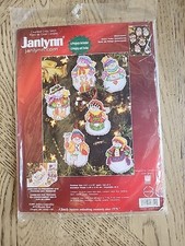 Janlynn Snow Folks Counted Cross Stitch Kit Holiday Snowmen Snow Folks Ornaments