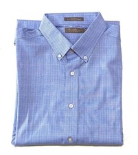 New Daniel Cremieux Men's Casual Short-Sleeve Shirt Light Blue X-Large