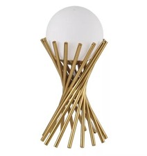 Lampada da Tavolo Attacco G9 Stecche Bronzo Sfera Vetro Portalampada per Interno