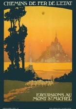 TX04 Vintage 1930's France Mont St.Michel French Railways Travel Poster A4