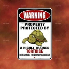 Property Protected Tortoise Sign novelty home room wall art gift decor A2450