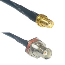 RFC195 SMA FEMALE to BNC FEMALE BIG BULKHEAD Coax RF Cable USA-Ship Lot