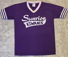 vtg 1980's Jerzees Youth L 14-16 Sunrise Kiwanis #7 Sports Jersey USA Made G1