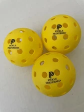 New Pickle Preferred Pickleballs Yellow 40 Hole Outdoor Durable 3-pack 