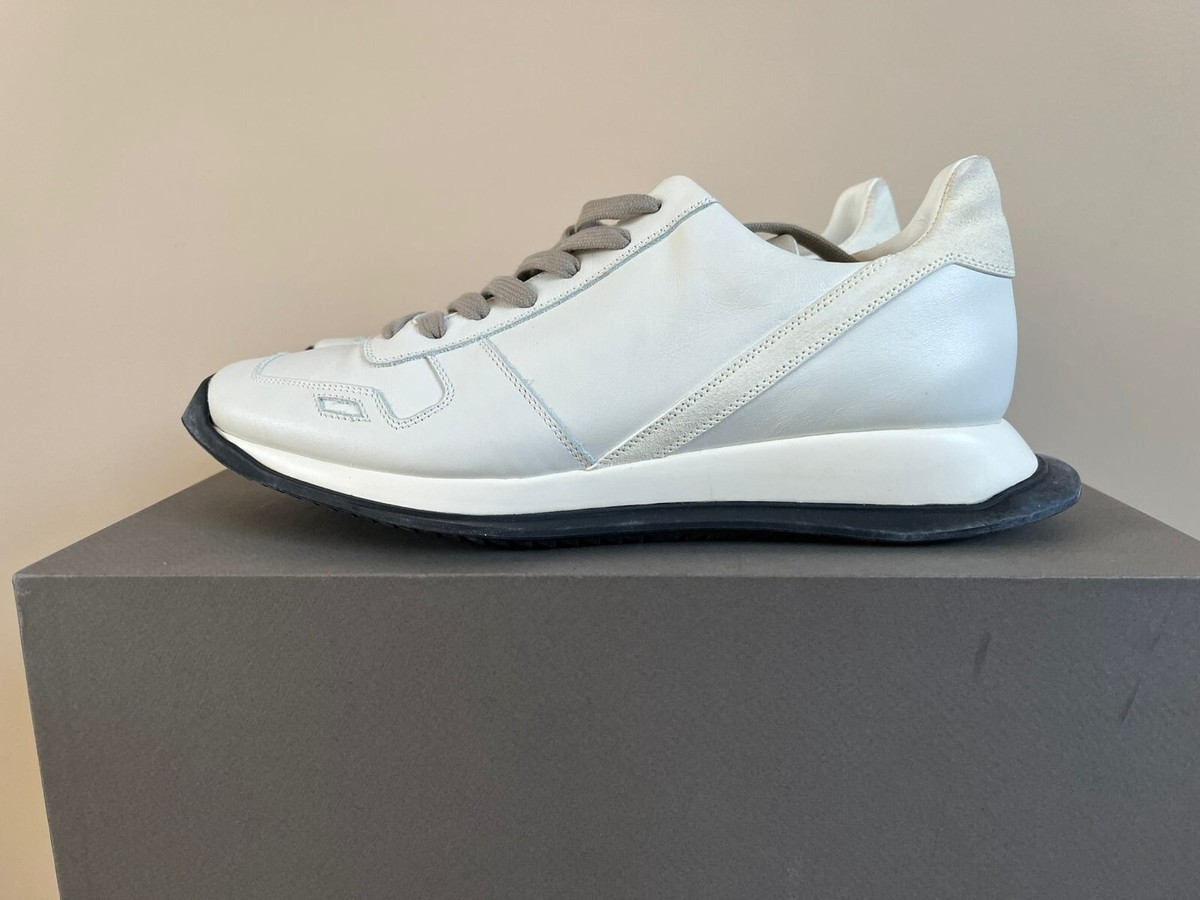Rick Owens , SS20 Runner Lace Up Sneaker in Chalk White , BNIB 7.5 