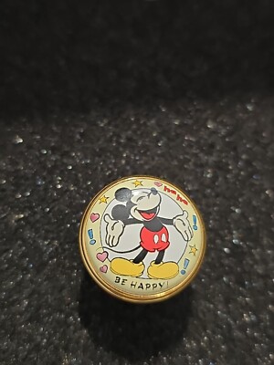 1996 Halcyon Days Disney Mickey Enamel Box England Screwed On LID
