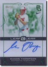 MASON THOMPSON 2015 Leaf Perfect Game AllAmerican Rookie GREEN Acetate Auto #/10